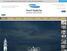 Tablet Screenshot of hotelhoejbysoe.dk